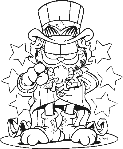 coloriage garfield en dandy